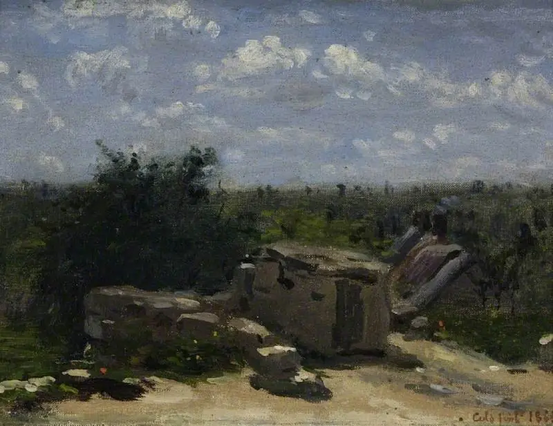 The well in the rue Montlaville, Orrouy, viewed from the west, by Adolphe-Félix Cals
