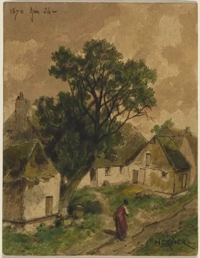 Farmyard, by Adolphe Hervier