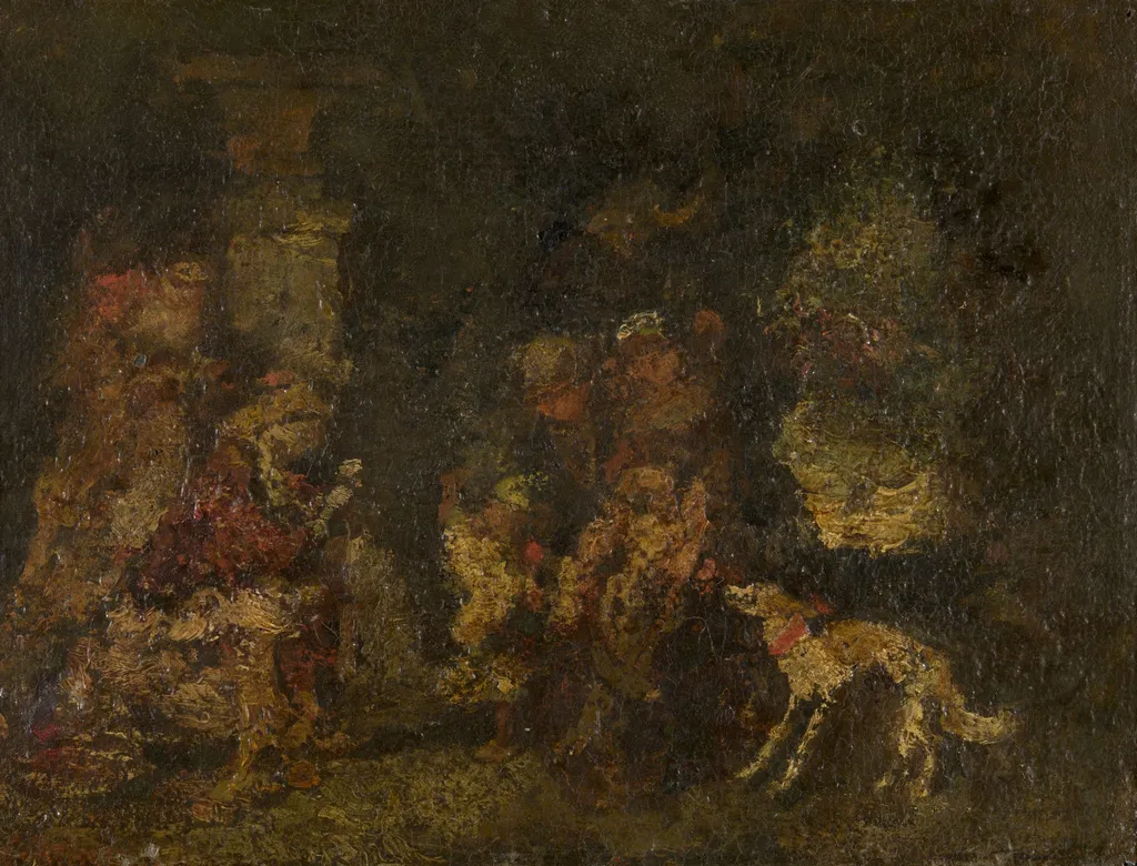 A Cave in the Forest, by Adolphe Joseph Thomas Monticelli, oil, 1892