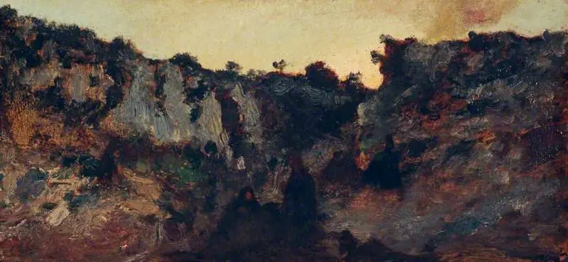 A Gypsy Encampment, by Adolphe Joseph Thomas Monticelli