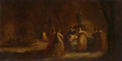 A Woodland Fête, by Adolphe Joseph Thomas Monticelli
