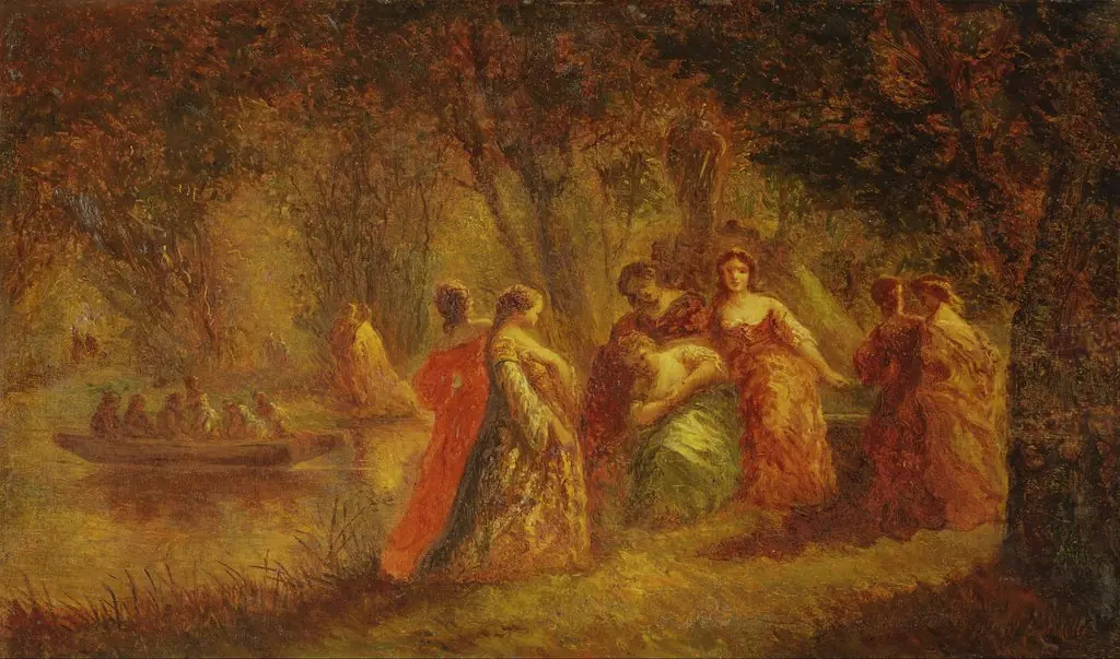 Boating Party, by Adolphe Joseph Thomas Monticelli