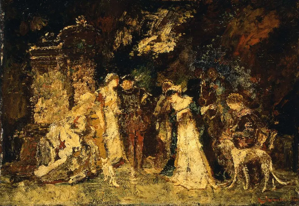 Figures in Renaissance Costume, by Adolphe Joseph Thomas Monticelli