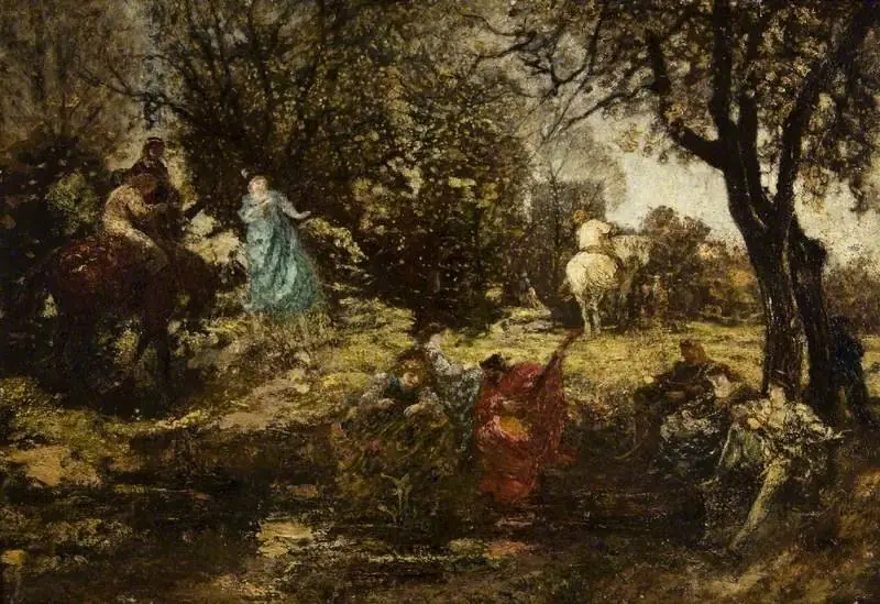 Garden Fête: The White Horse, by Adolphe Joseph Thomas Monticelli