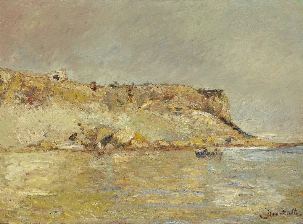 Kustgebergte, by Adolphe Joseph Thomas Monticelli, oil, 1875