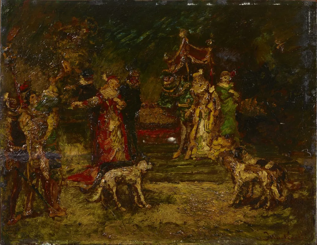 Parkscene, by Adolphe Joseph Thomas Monticelli, oil, 1850