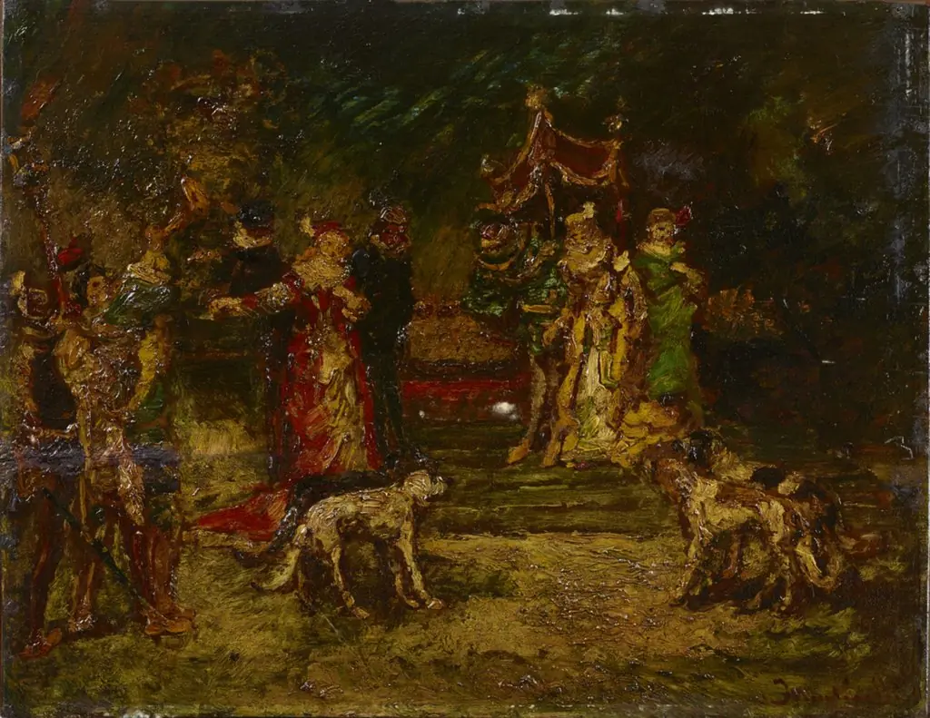 Parkscene, by Adolphe Joseph Thomas Monticelli
