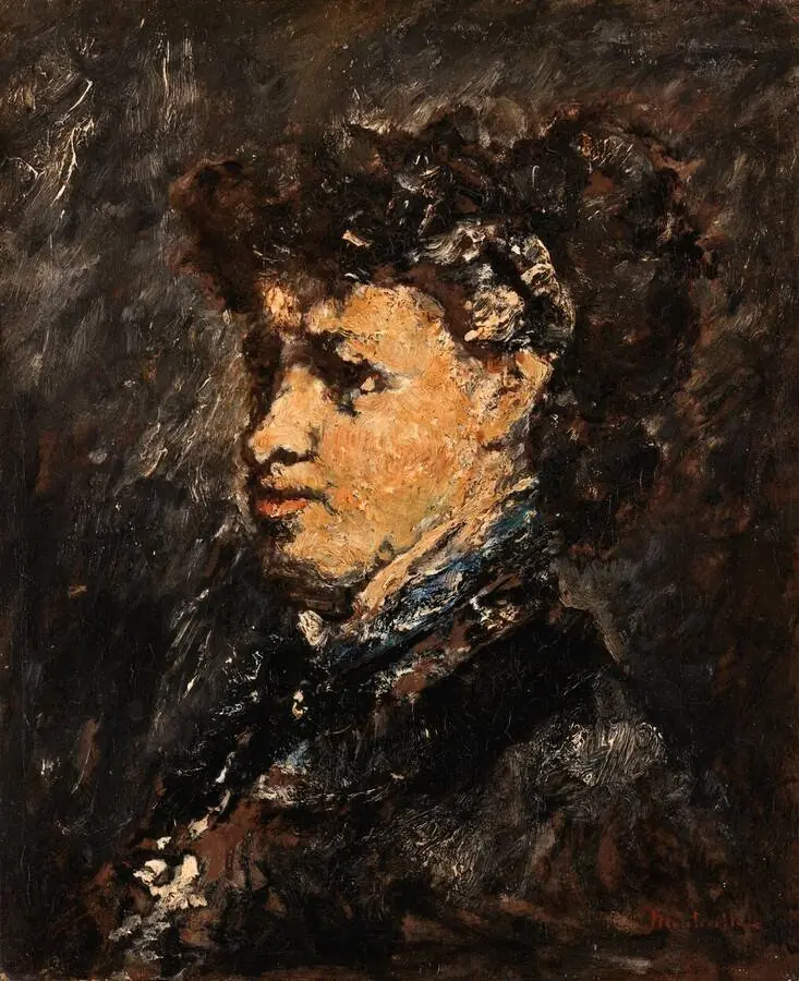 Portret van een vrouw, by Adolphe Joseph Thomas Monticelli