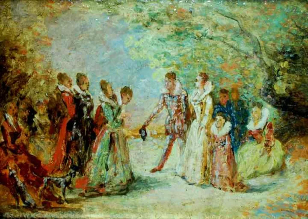 Personaje într-un parc, by Adolphe Monticelli, unspecified, 1879