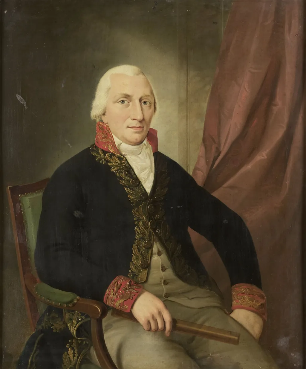 Portrait of Albertus Henricus Wiese, Governor-General of the Dutch East Indies, by Adriaan de Lelie, oil, 1807