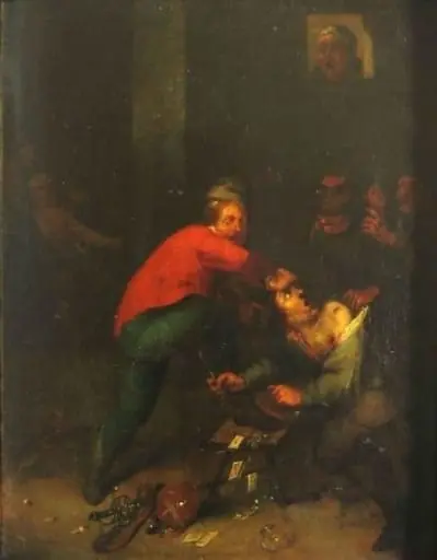Încăierare la jocul de cărți, by Adriaen Brouwer