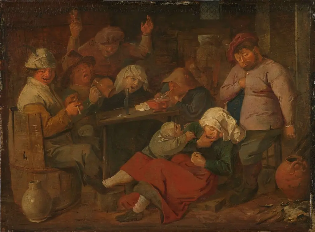 Poor Folk Drinking in a Tavern, by Adriaen Brouwer