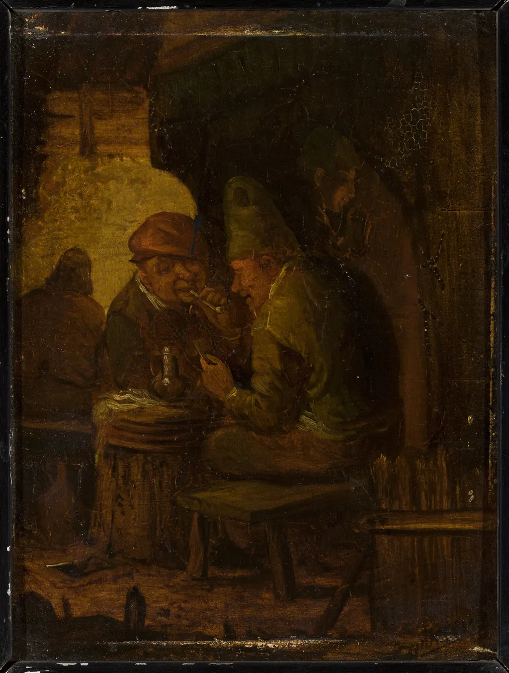 Smokers in a tavern, by Adriaen Brouwer, oil, 1631