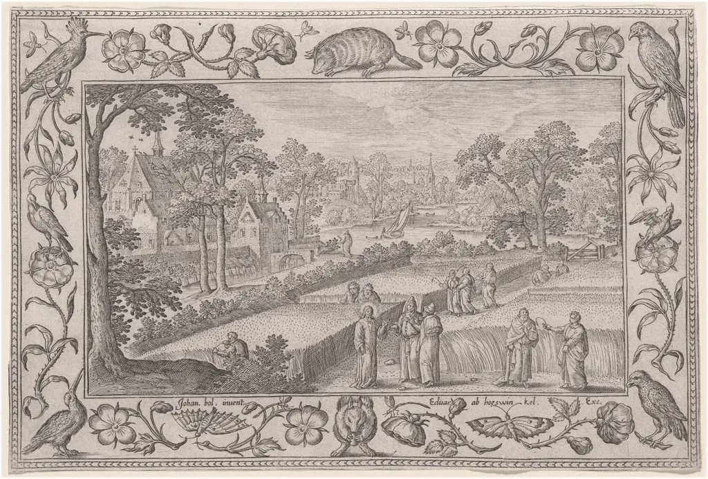 Christ and the Disciples in the Field, by Adriaen Collaert, ink, 1584