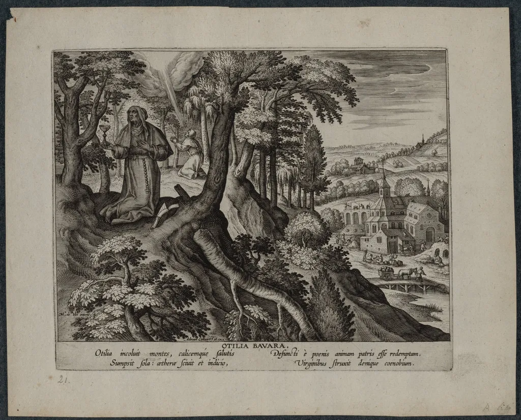 Otilia Bavara (Saint Otilia of Bavaria), by Adriaen Collaert, 1580