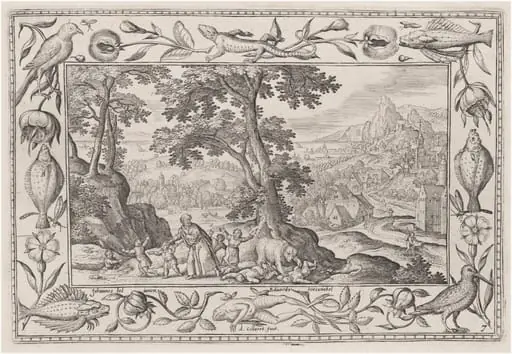 The Mocking Children Cursed by Elijah and Eaten by a She-Bear, by Adriaen Collaert