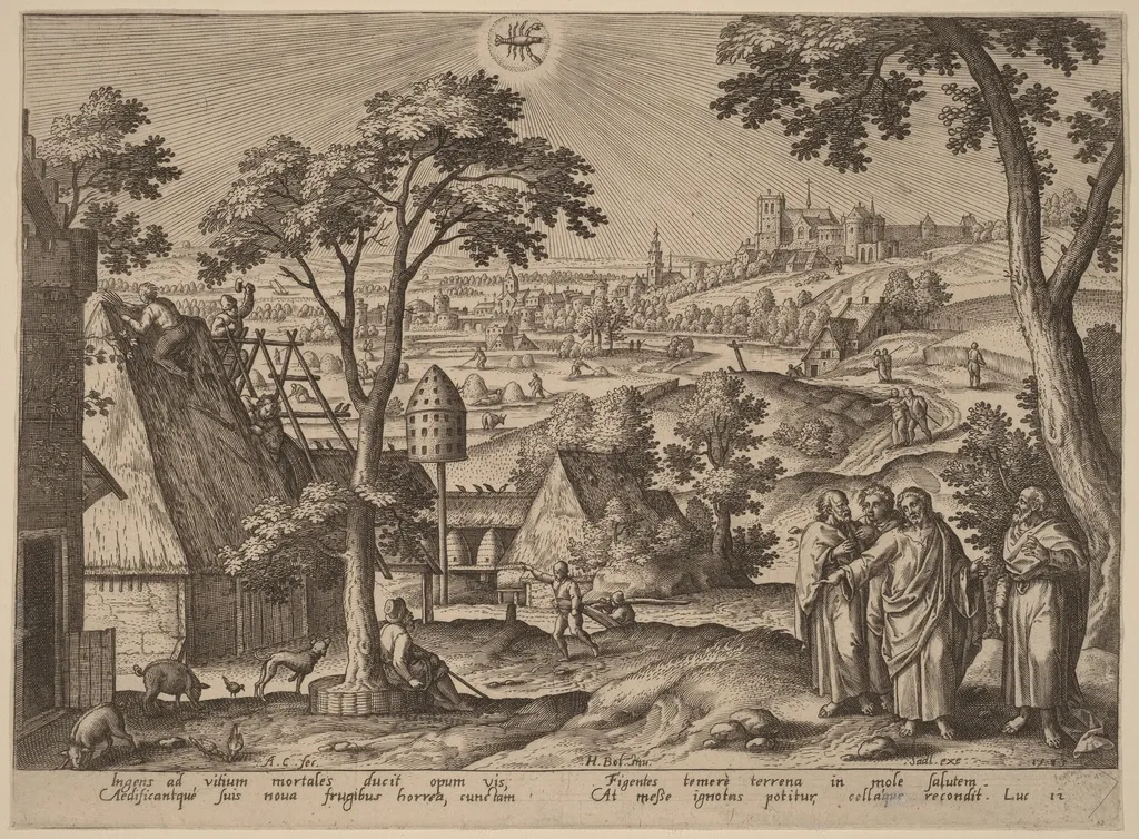 The Parable of the Rich Fool, by Adriaen Collaert, ink, 1585