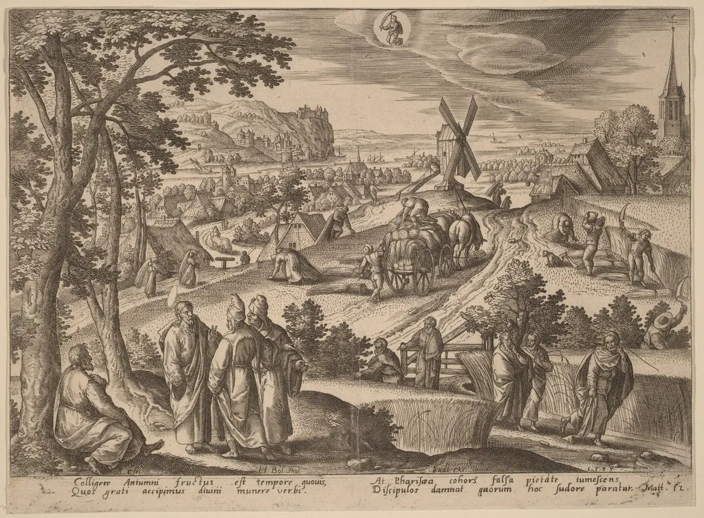The Plucking of Ears of Corn on Sabbath Day, by Adriaen Collaert, ink, 1585
