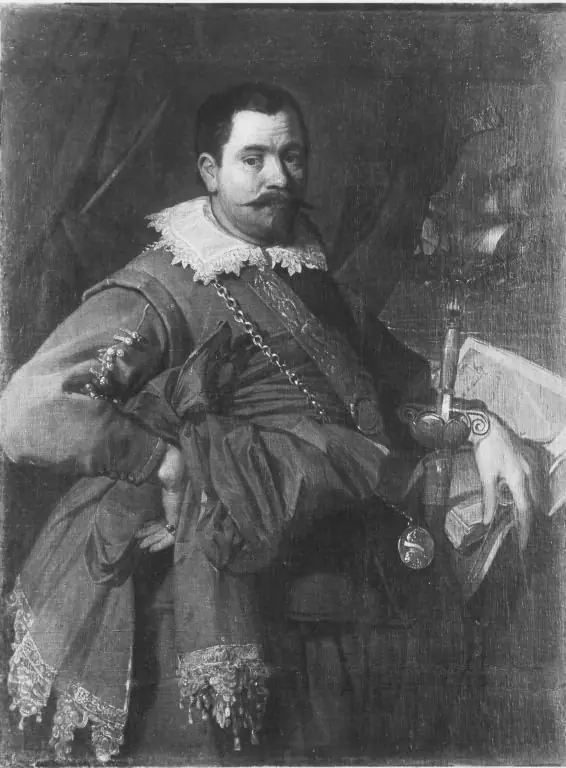 Portrait of an admiral, by Adriaen Dierickx genaamd Rodriguez