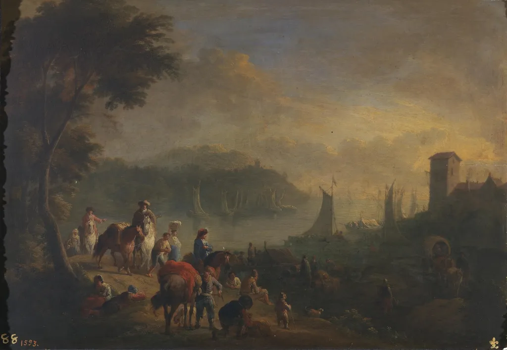 A Port, by Adriaen Frans Boudewyns, oil, 1651