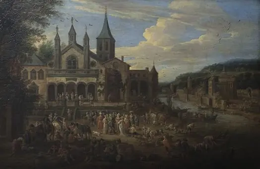 Vor dem Kloster, by Adriaen Frans Boudewyns