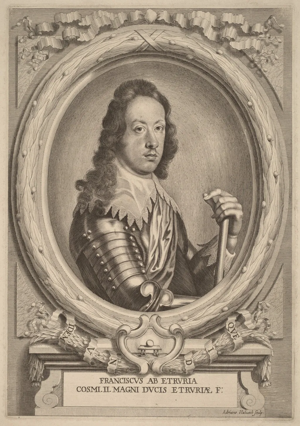 Cosimo II, Grand Duke of Tuscany, by Adriaen Haelwegh, ink, 1691