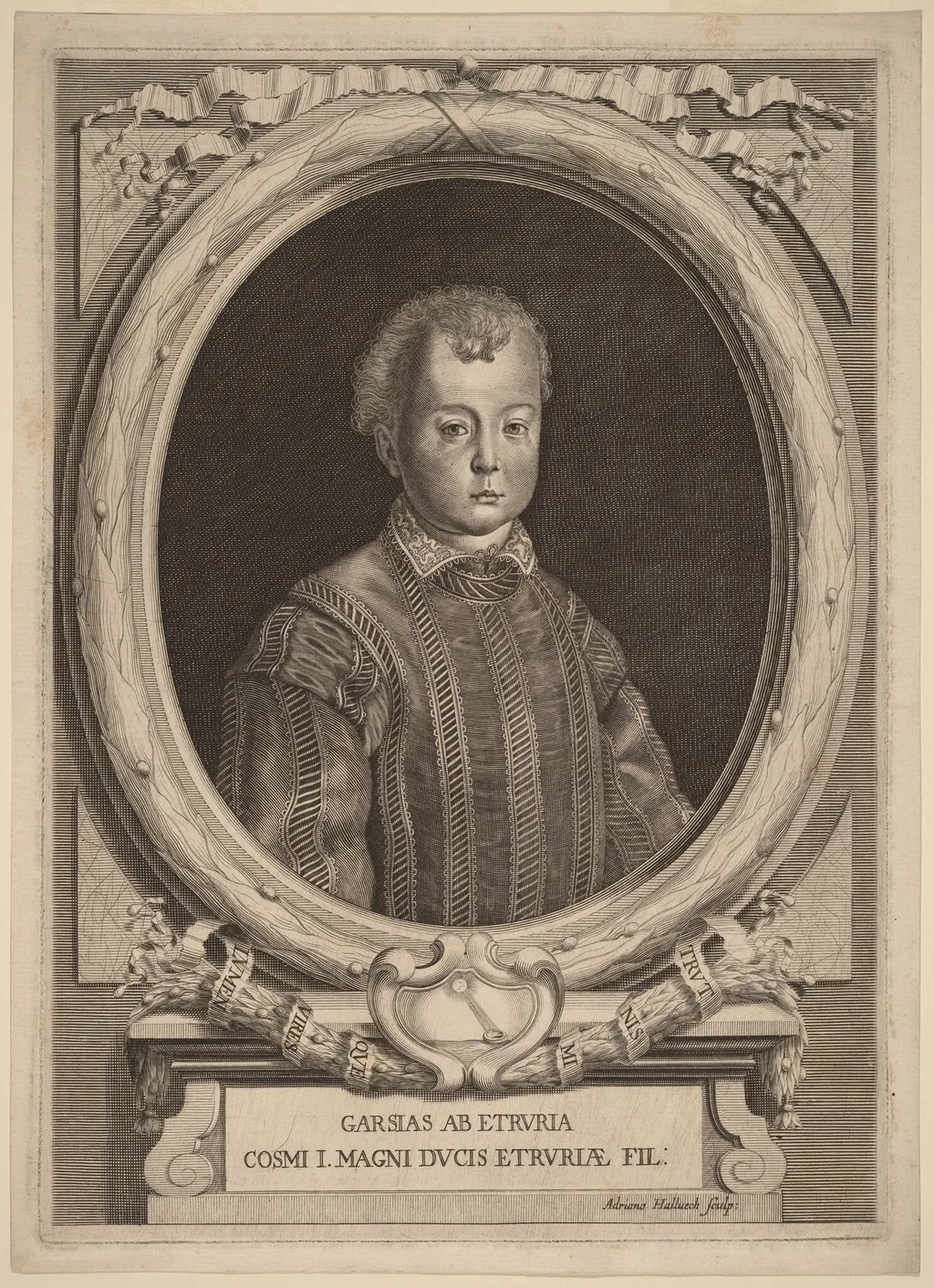 Garzia dei Medici, by Adriaen Haelwegh, ink, 1691