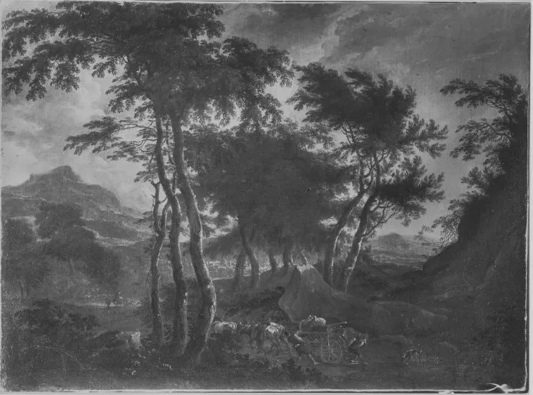 Abendlandschaft, by Adriaen Hendriksz Verboom, unspecified, 1650