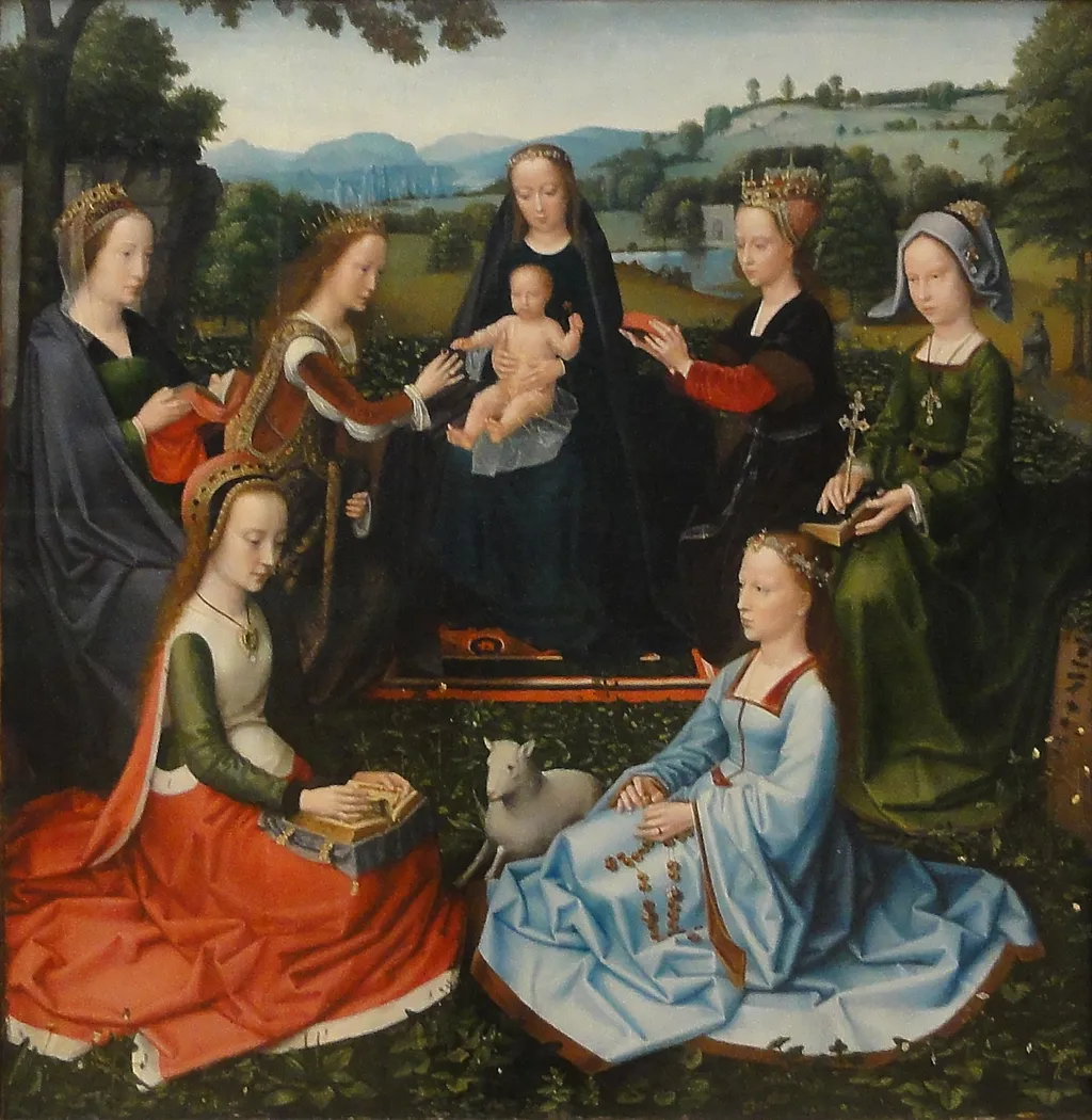 Madonna with Female Saint, by Adriaen Isenbrandt, oil, 1550