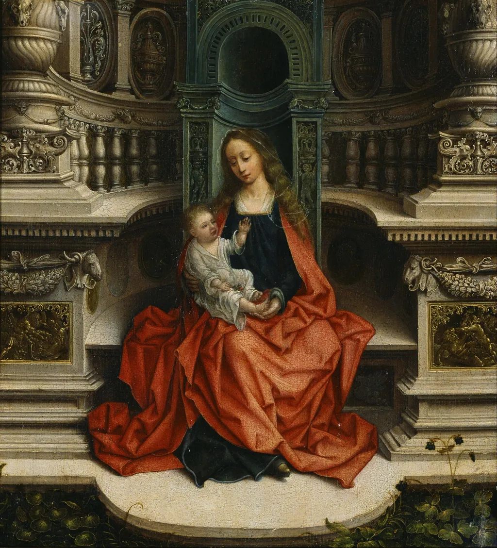 The Madonna and Child Enthroned, by Adriaen Isenbrandt, oil, 1530