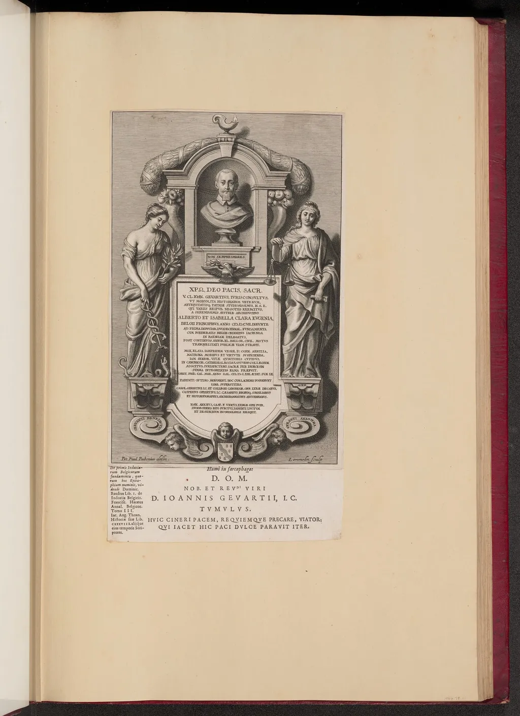 Epitaph of Claude Jean Gevaert, by Adriaen Lommelin, ink, 1613
