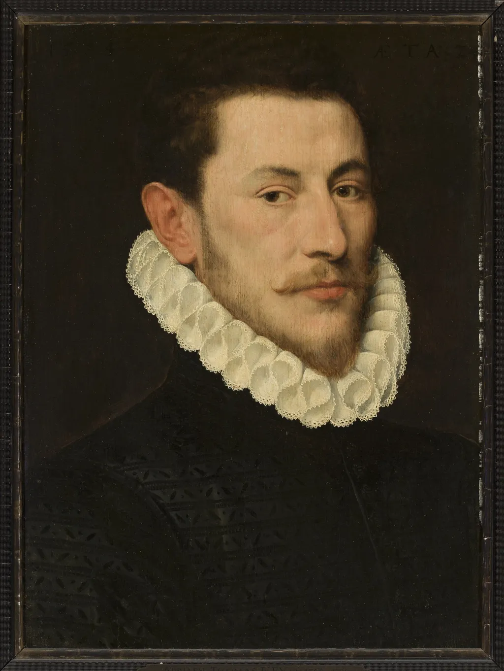 Portrait of a young man, by Adriaen Thomasz. Key, oil, 1574