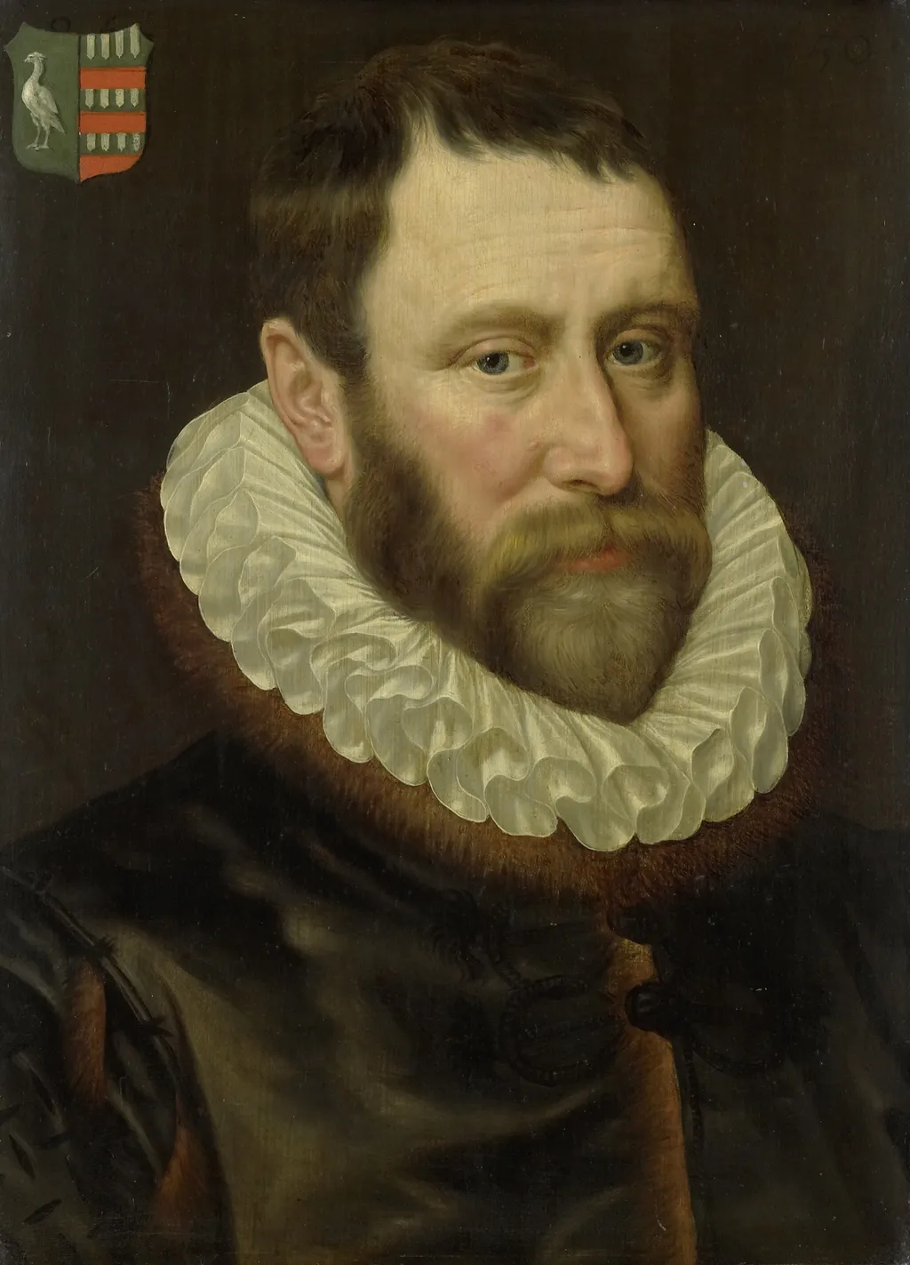 Portrait of Jacob Bas Claesz (1536-89), mayor of Amsterdam, by Adriaen Thomasz. Key, oil