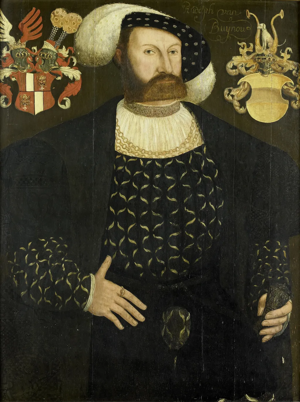 Presumed Posthumous Portrait of Rudolph van Buynou (Bunau), Drossard of Stavoren and Chief Magistrate of Gaasterland, by Adriaen van Cronenburg, oil, 1553