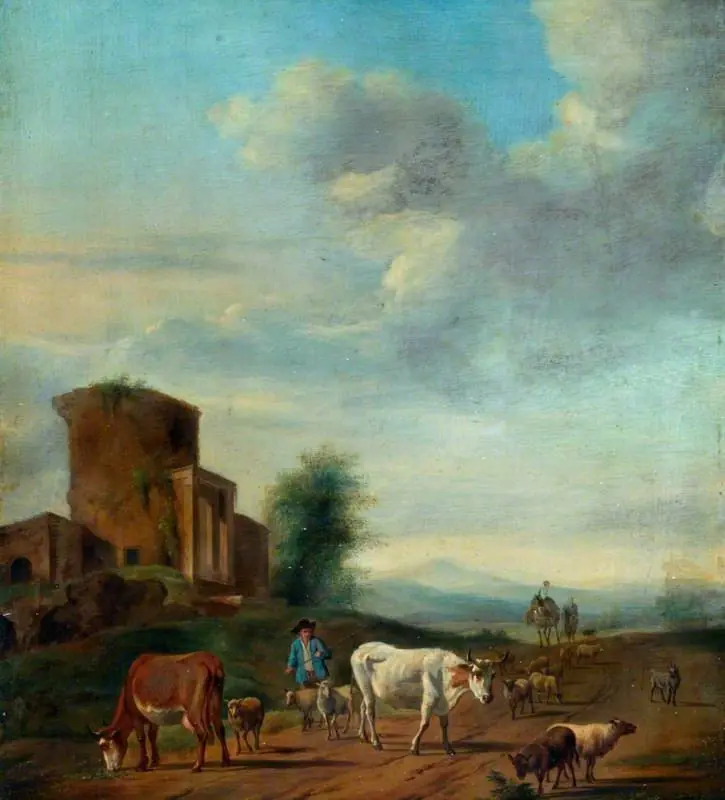 Landscape with Ruins and Figures, by Adriaen van de Velde