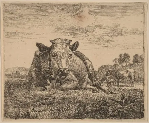 Recumbent Cow, by Adriaen van de Velde