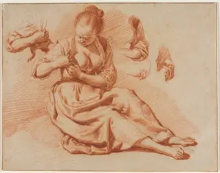 Seated Woman Searching for Fleas, by Adriaen van de Velde, 1671