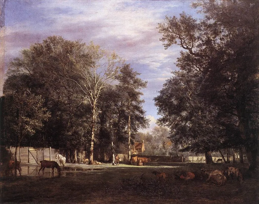 The Farm, by Adriaen van de Velde, oil, 1666