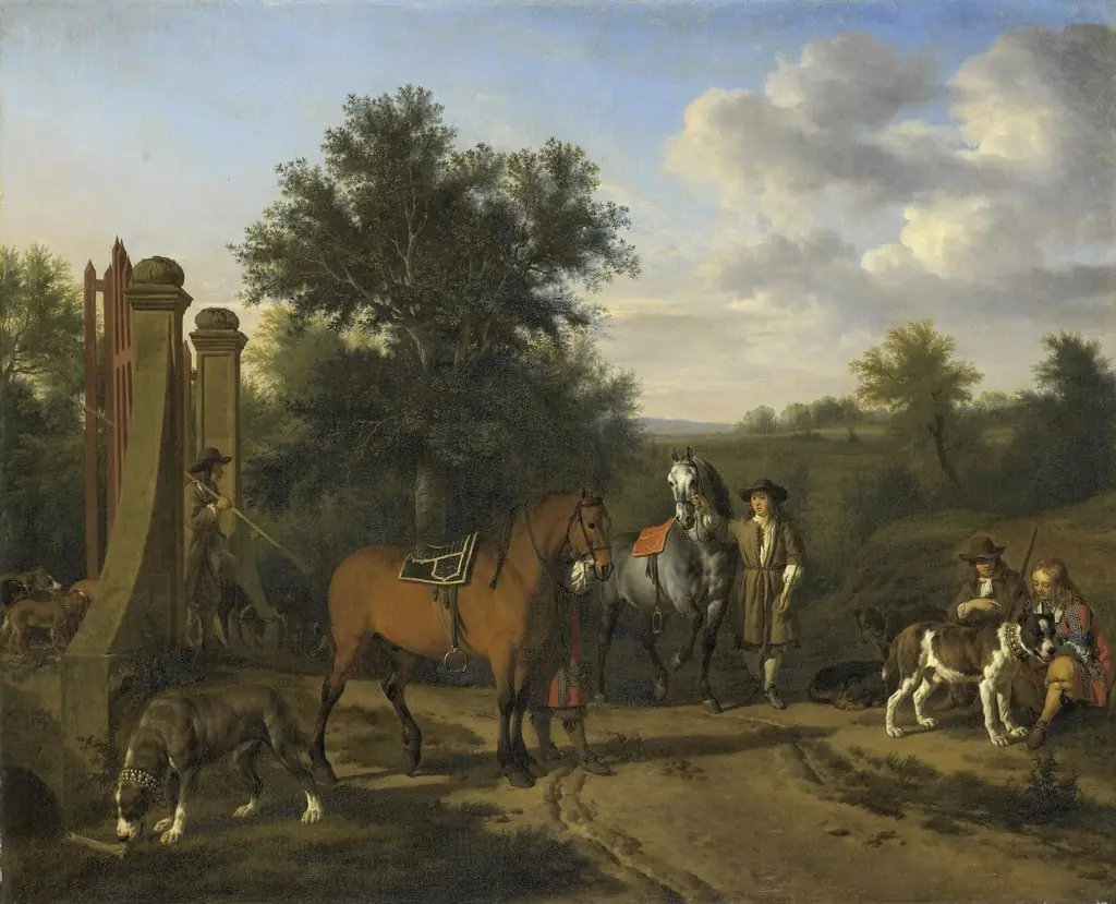 The hunting party, by Adriaen van de Velde