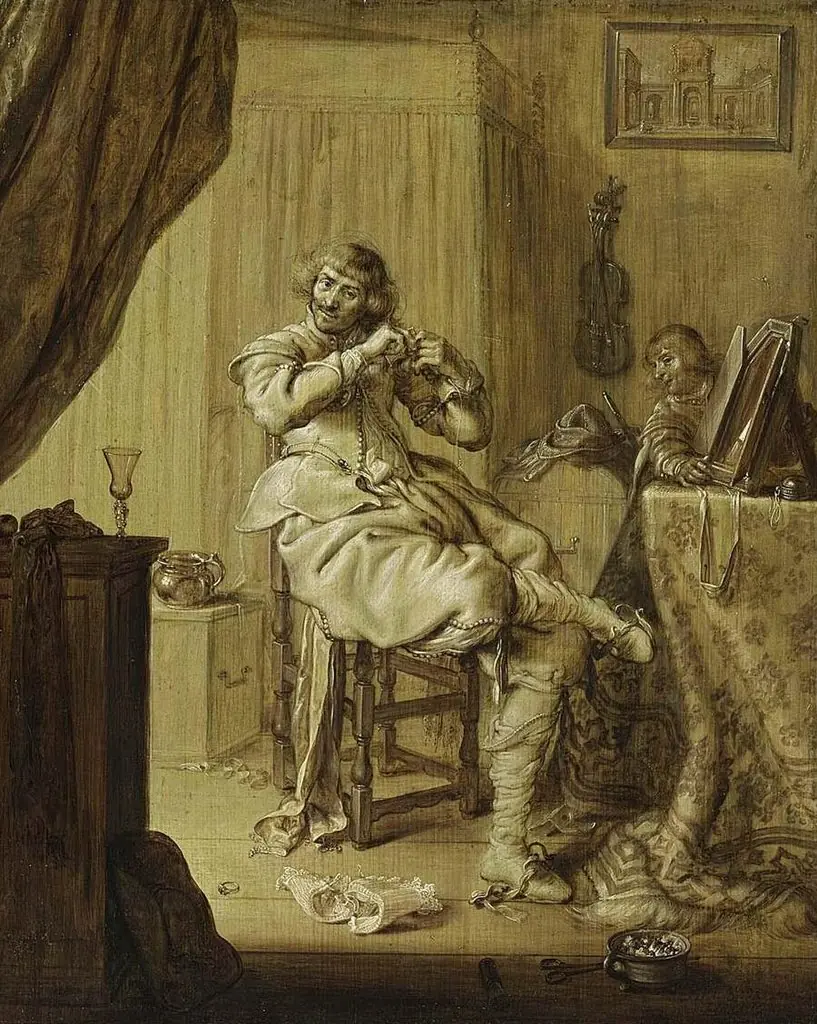 A Cavalier at His Dressing Table, by Adriaen van de Venne