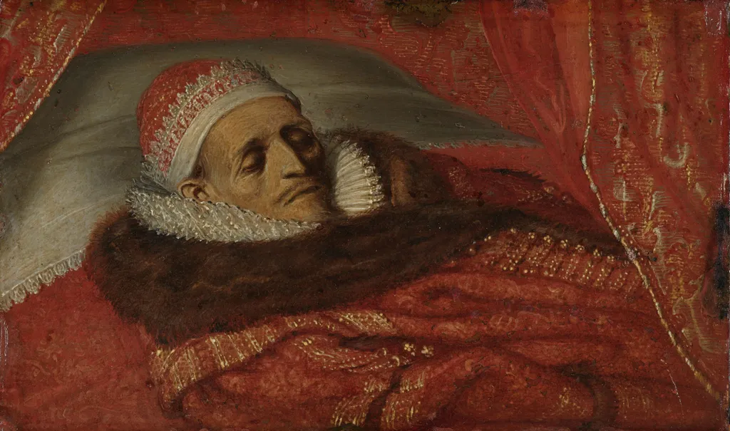 Stadtholder Prince Maurice Lying in State, by Adriaen van de Venne, oil, 1625