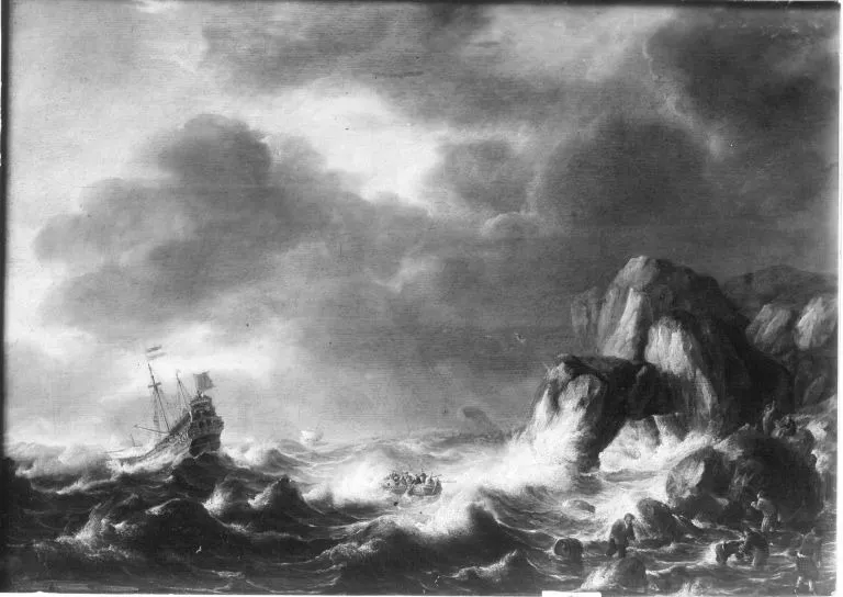 Seesturm, by Adriaen van der Cabel, unspecified, 1667