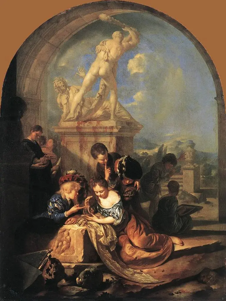 Children Playing before a Hercules Group, by Adriaen van der Werff
