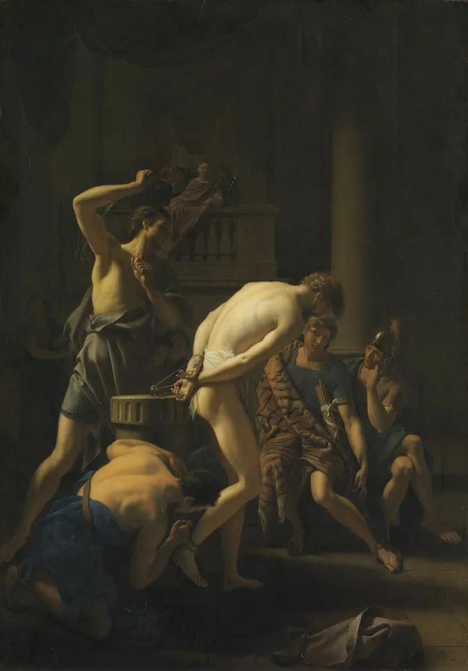 Flagellation of Christ, by Adriaen van der Werff, oil, 1710
