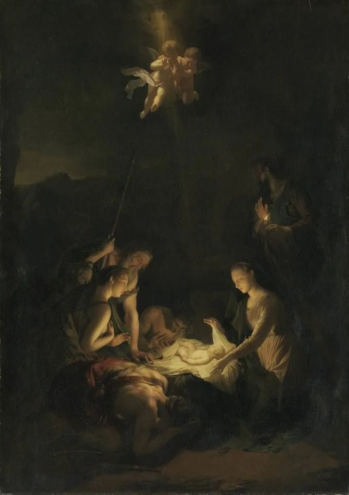 Nativity, by Adriaen van der Werff, oil, 1706