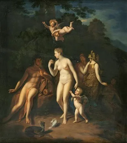 Paris's Judgement, by Adriaen van der Werff, oil, 1700