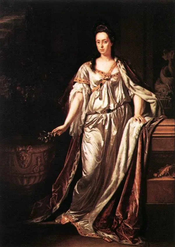 Portrait of Anna Maria Luisa de' Medici, Electress Palatine, by Adriaen van der Werff, oil, 1700