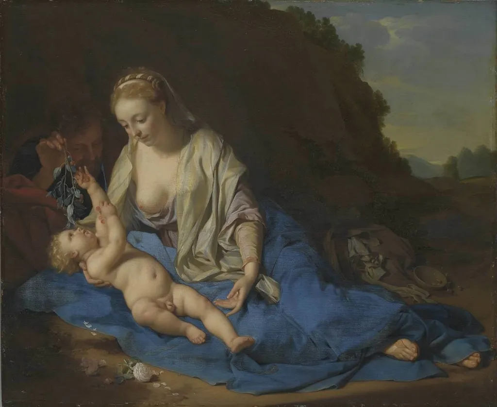 Rest on the Flight into Egypt, by Adriaen van der Werff, oil, 1702