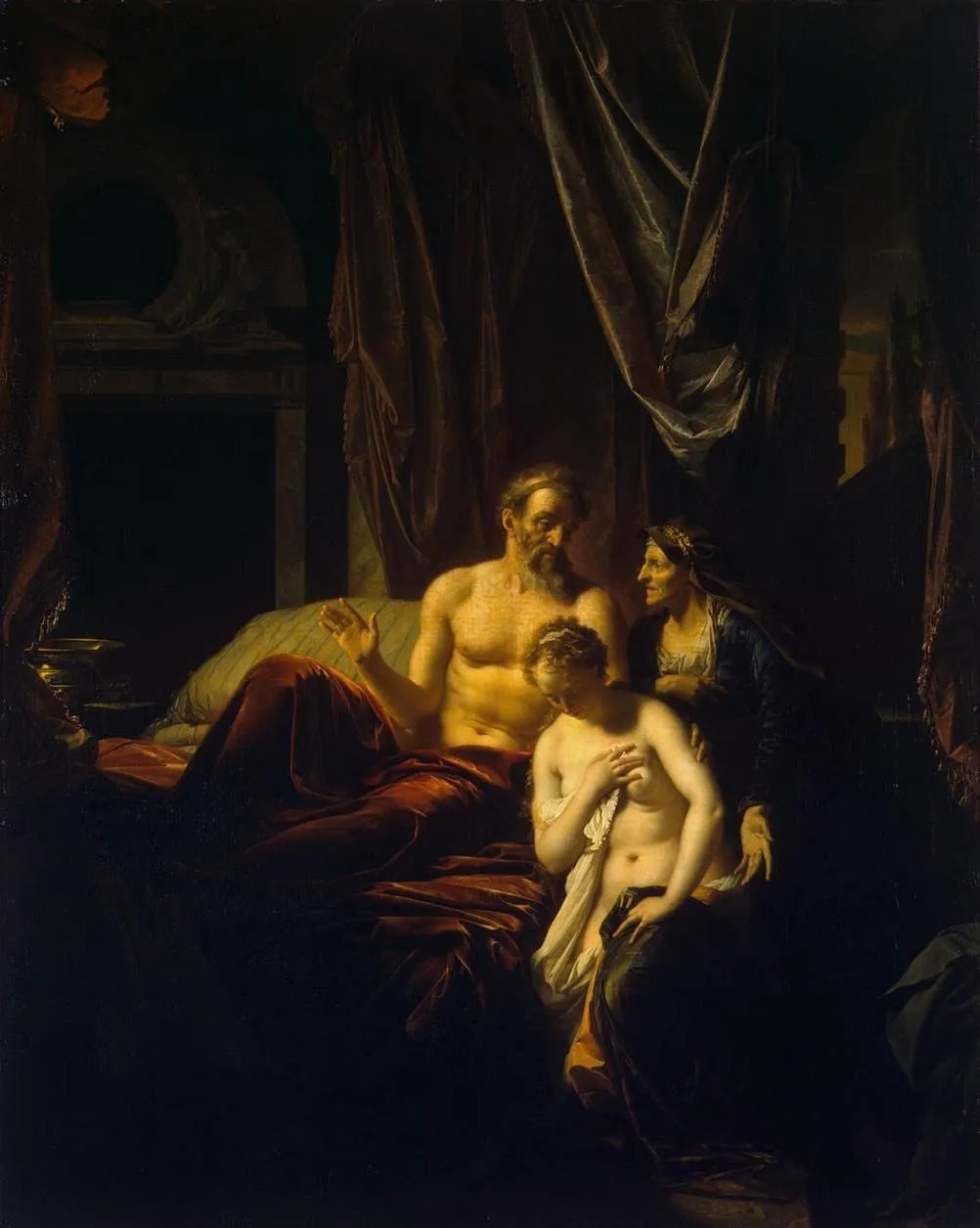 Sarah Bringing Hagar to Abraham, by Adriaen van der Werff, oil, 1698