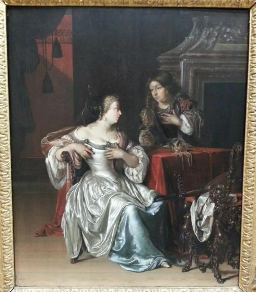 Tancred's servant presenting the heart of Guiscard in a golden cup to Guismond, by Adriaen van der Werff